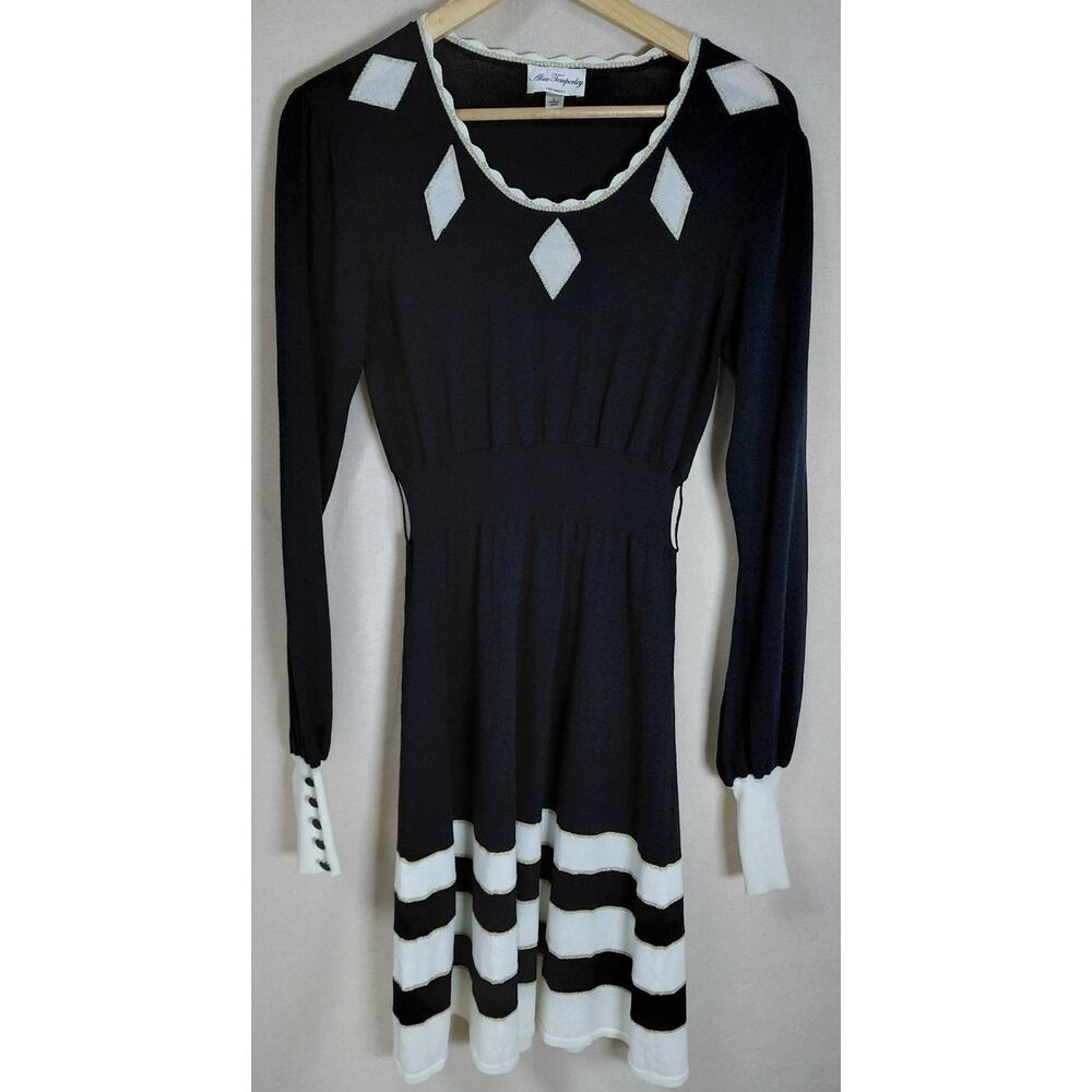 Alice Temperley for Target Black White Dress Geometric Knit Size L